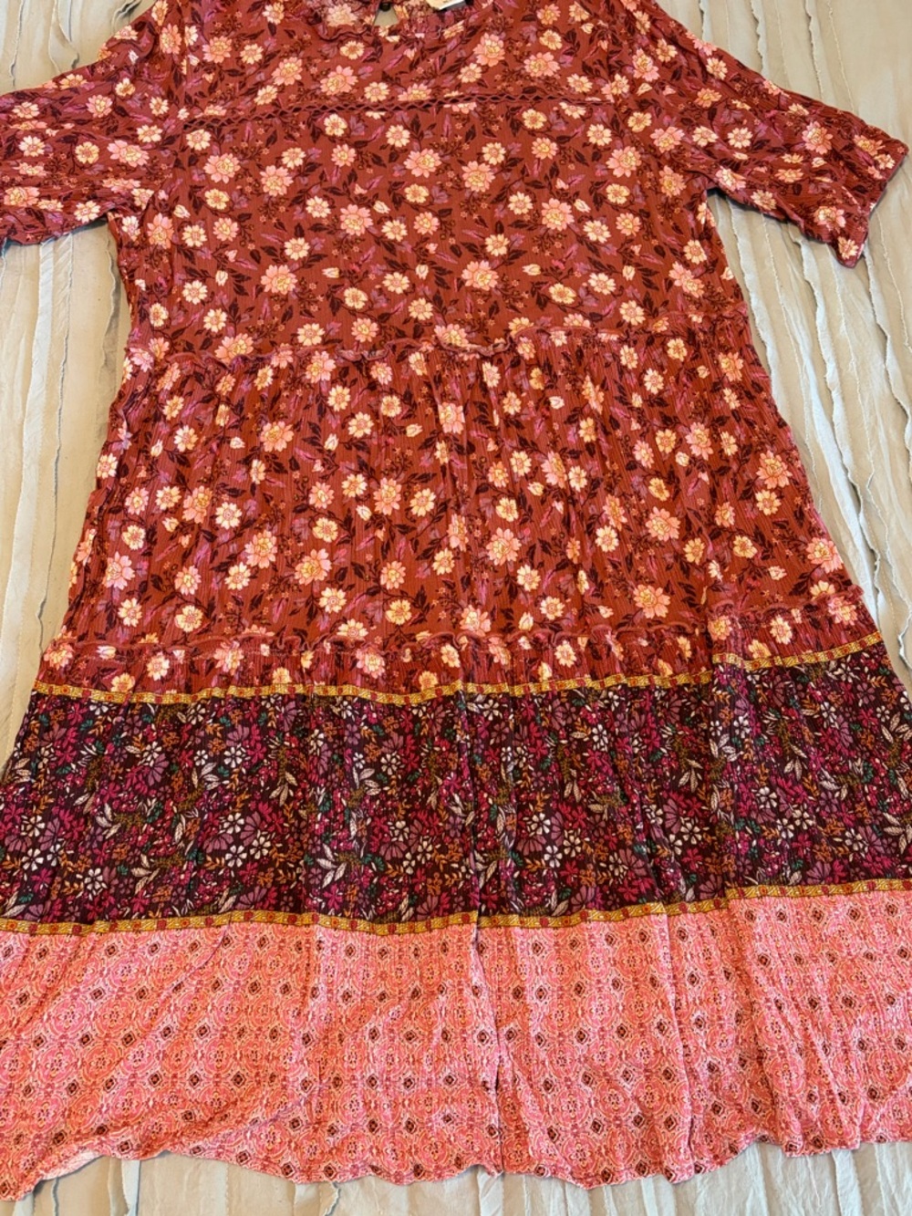 Knox Rose Floral Boho Tiered Dress | Size L - Picture 3 of 6